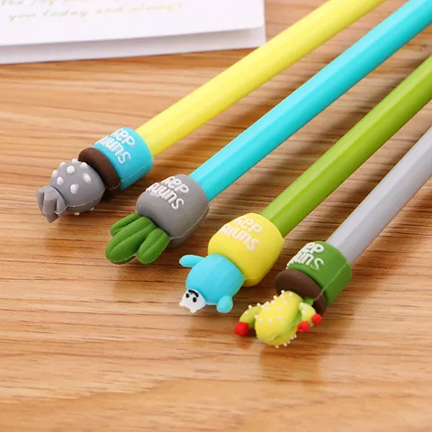 Creative Cactus Gel Pen Cute Cartoon Succulent Water Based Ink Pen For Student Office Writing Stationery Gift