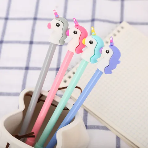 Cute Unicorn Gel Pen Creative Stationery Student Cartoon Pen 0.5mm Black Ink Sign Pen Kawaii School Office Writing Supplies
