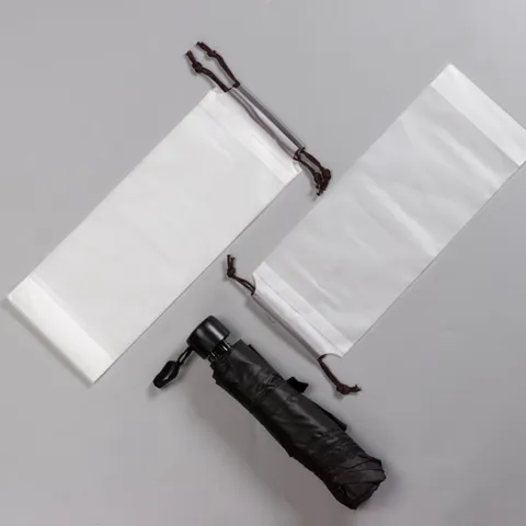 Waterproof Transparent Umbrella Storage Bag Portable Frosted Plastic Drawstring Organizer For Travel Daily Use