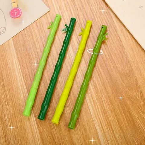 Bolígrafo de Gel Creativo con Forma de Bambú Lindo Tinta Negra 0.5mm Punta de Aguja para Estudiantes Oficina Decoración Escritorio