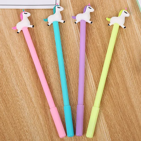 Creative Unicorn Gel Pen Cute Pony Cartoon Student Stationery Black Ink Writing Pen For Office School Supplies