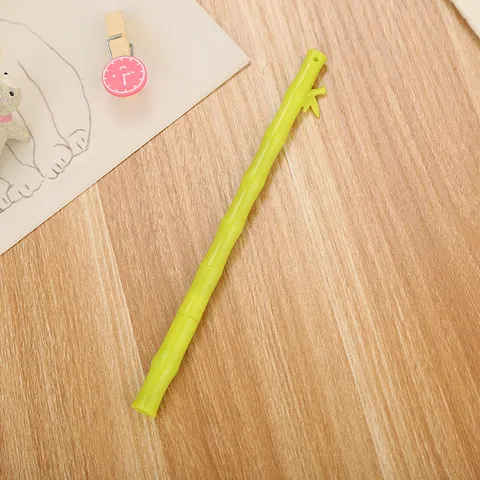 Bolígrafo de Gel Creativo con Forma de Bambú Lindo Tinta Negra 0.5mm Punta de Aguja para Estudiantes Oficina Decoración Escritorio