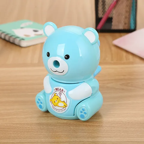 Bear Shaped Hand-cranked Pencil Sharpener Cartoon Animal Manual Pencil Cutter For Students Office School Supplies Cute Bear Design Stationery