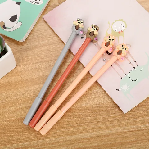 Stylo Gel Écureuil Dessin Animé Mignon Encre Noire 0.5mm Stylo Neutre Pour Étudiants École Bureau Papeterie Cadeau