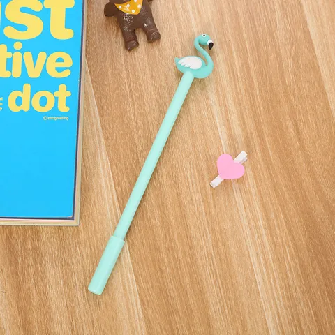 Creative Flamingo Gel Pen Cartoon Animal Design Black Ink Cute Stationery Water-Based Signature Pen For School Office Students Gift
