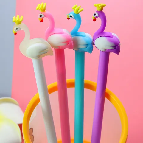Penna Gel a Forma di Cigno Fenicottero Cartone Animato Penna a Inchiostro Neutro per Cartoleria Scolastica Ufficio Penna da Firma