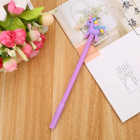 Creative Cartoon Unicorn Gel Pens Cute Pony 0.5mm Black Ink Stationery Plastic Writing Pens For School Office Student Gift