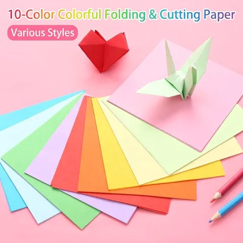 Carta per Origami Quadrata Carta Colorata Pieghevole Fai da Te Per Bambini Materiali Artigianali Fatti a Mano Scuola