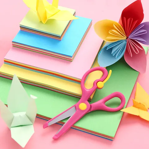 Carta per Origami Quadrata Carta Colorata Pieghevole Fai da Te Per Bambini Materiali Artigianali Fatti a Mano Scuola