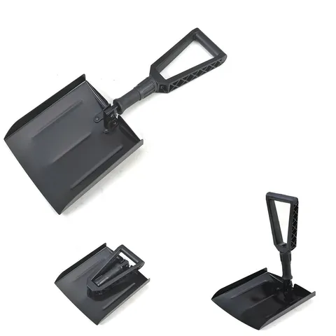 Pala da Neve Pieghevole in Metallo Resistente Verniciata a Polvere Pala Portatile con Manico in Plastica e Borsa per Esterno