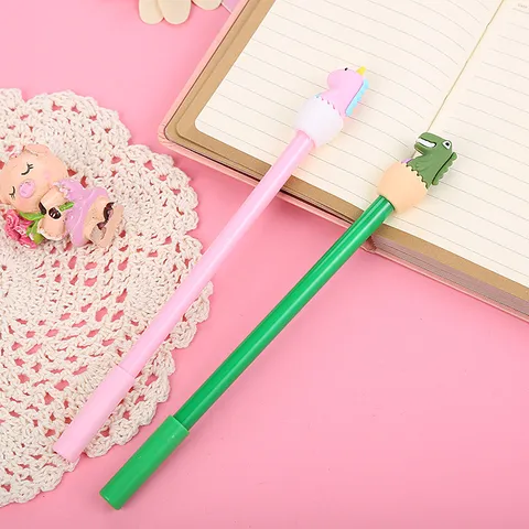 Cute Cartoon Dinosaur Unicorn Gel Pen 0.5mm Black Ink Creative Student Stationery Office School Writing Supplies Decor Pen
