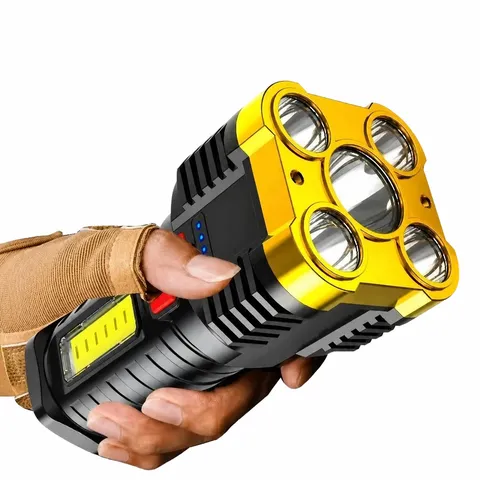 Lampe de Poche LED Haute Lumens Rechargeable Portable Étanche Avec Éclairage Latéral COB Pour Camping en Plein Air