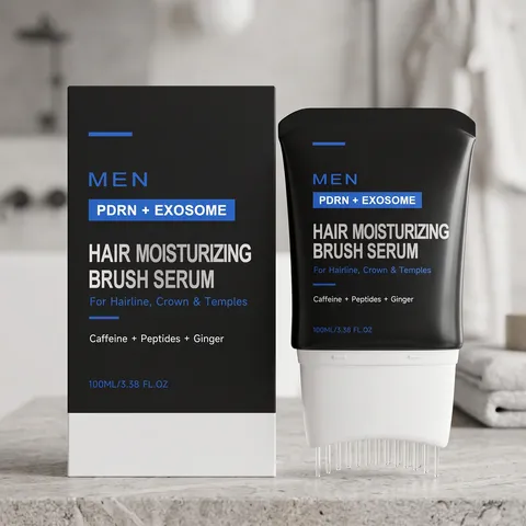Männer Haarwuchs Essenz Kopfhautpflege Serum Mit Massagebürste Koffein Peptid Anti Haarausfall Behandlung