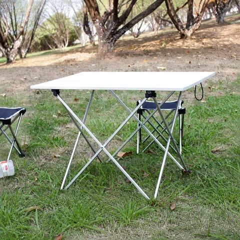 Tavolo Pieghevole Portatile in Lega di Alluminio Piccolo Tavolo da Campeggio Leggero Per Campeggio All'aperto Picnic BBQ