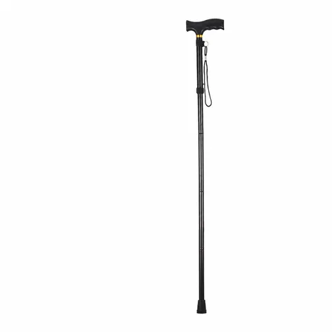 Aluminum Alloy Folding Walking Cane Adjustable Telescopic Hiking Stick Anti-Slip Elderly Crutch Portable