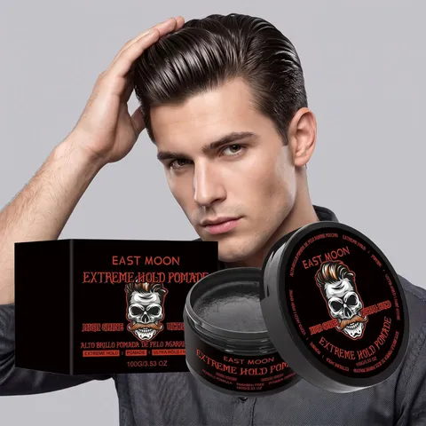 EAST MOON Extreme Hold Hair Pomade For Men High Shine Natural Styling Hair Wax Daily Commute Hair Styling Product