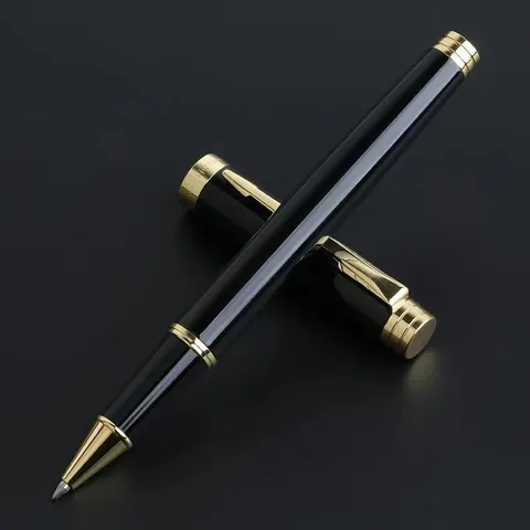 Hero Metal Rollerball Pen Business Office Signature Pen Black Gold Clip Smooth Writing Pen Professional Stationery