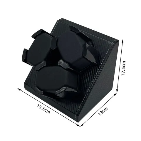3 Slot Automatic Watch Winder Black Carbon Fiber PU Leather Quiet Motor With Memory Foam Pillows Watch Winder Box For Mechanical Watches