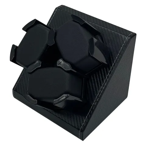 3 Slot Automatic Watch Winder Black Carbon Fiber PU Leather Quiet Motor With Memory Foam Pillows Watch Winder Box For Mechanical Watches