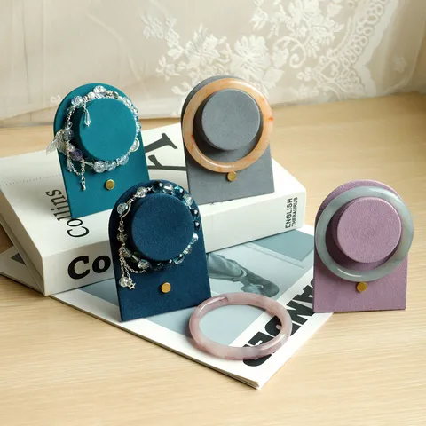 Retro Fluweel Boogvorm Sieraden Display Standaard Flanellen Armband Organizer Houder Creatieve Deur Sieradenrek Winkel Display Rekwisieten