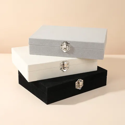High Grade Velvet Jewelry Box With Metal Clasp Large Capacity Drawer Organizer Tray For Necklace Earrings Ring Storage Case