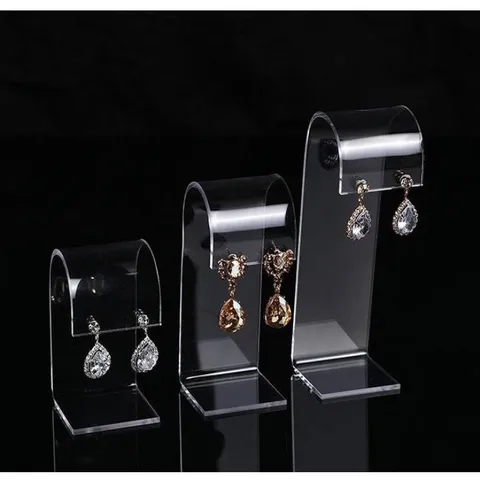 Clear Acrylic Earring Display Stand Collection U-Shaped Stud Earring Holder Jewelry Showcase Organizer Rack For Shop Home Decor