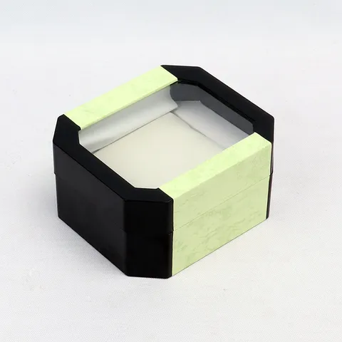 Caja de Exhibición de Reloj Octogonal de Plástico Con Ventana Transparente y Almohada Suave Organizador de Joyas