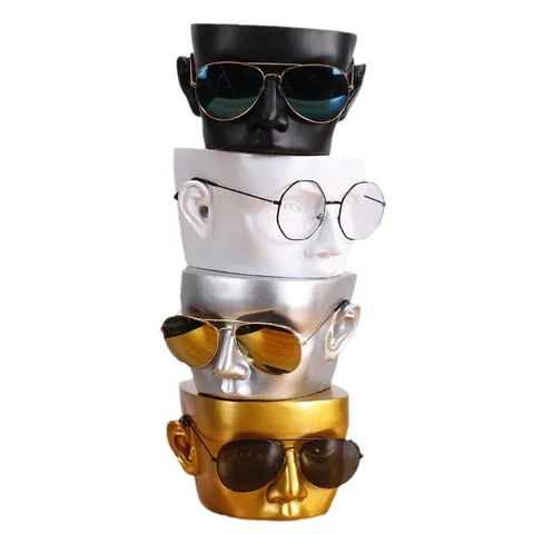 Modern Resin Head Mannequin Eyeglasses Display Stand For Sunglasses Optical Eyewear Desktop Store Display Decorative Head Mold Organizer