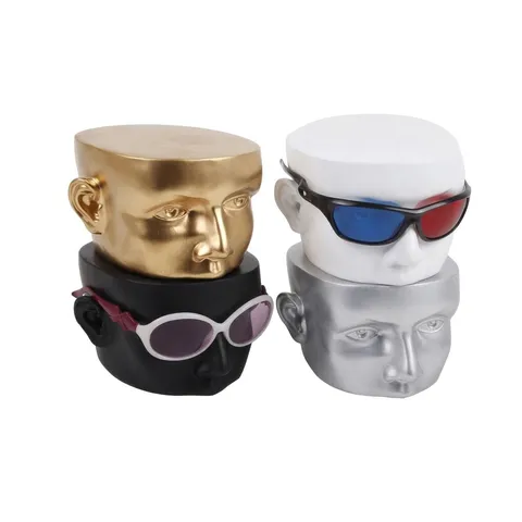 Modern Resin Head Mannequin Eyeglasses Display Stand For Sunglasses Optical Eyewear Desktop Store Display Decorative Head Mold Organizer