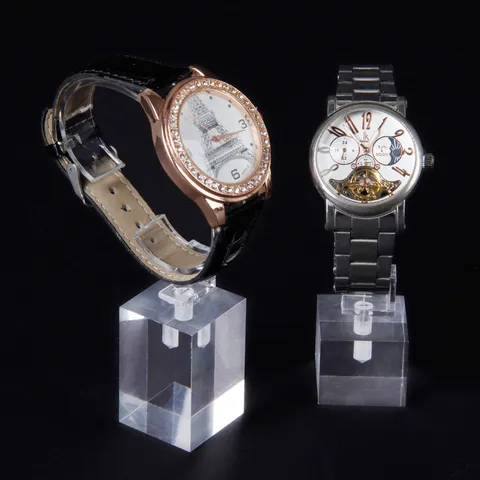 Transparent Acrylic Watch Display Stand Holder C-type Jewelry Showcase Rack For Watches Bracelets Bangle Clear Photography Prop Home Organization