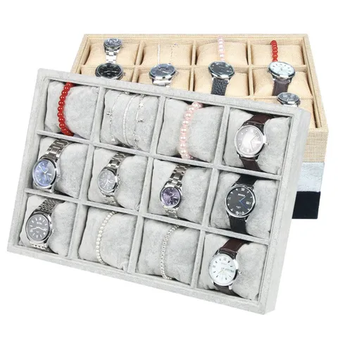 Professionele Fluwelen Horloge Sieraden Display Tray Armband Bangle Organizer Opbergdoos Vitrine Box Houder Sieraden Organisatie