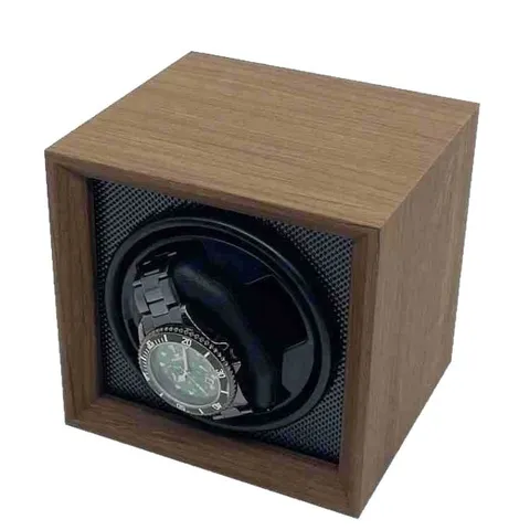 Vintage Walnut Wood Automatic Watch Winder Silent Motor Single Watch Rotator Display Box Mechanical Watch Shaker Case For Home