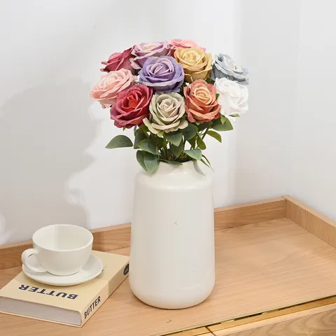 Künstliche Seidenrosenblüte Kurzer Zweig Falscher Rosenstrauß Für Zuhause Schlafzimmer Desktop Dekoration Fotografie Requisiten