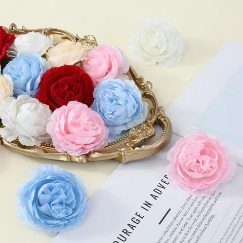 Artificial Peony Flower Heads Silk Fake Flowers For Wedding Party Home Decoration Craft DIY Floral Arrangement