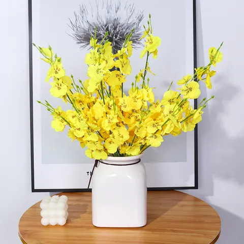 Künstliche Tanzende Orchidee Seidenblume Phalaenopsis Falsche Blume Zuhause Wohnzimmer Hochzeit Dekoration Einzelner Zweig