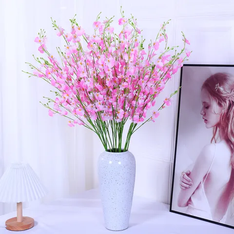 Künstliche Tanzende Orchidee Seidenblumen Strauß Europäische Falsche Blumen Für Zuhause Wohnzimmer Esstisch Hochzeitsdekoration