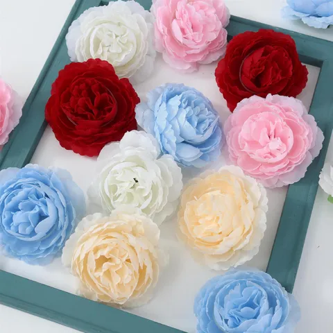 Artificial Peony Flower Heads Silk Fake Flowers For Wedding Party Home Decoration Craft DIY Floral Arrangement