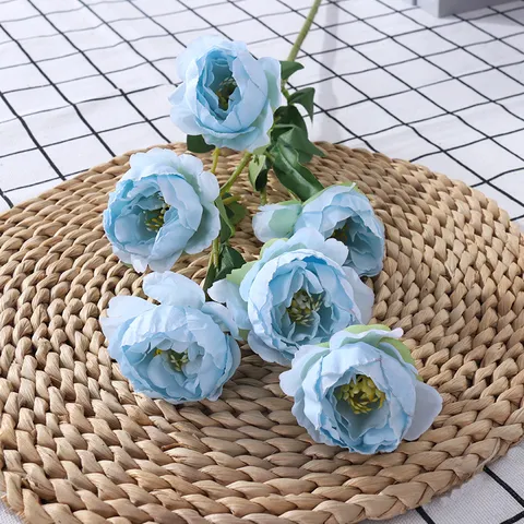 Spring Artificial Peony Silk Flowers Small Peony Bouquet For Home Wedding Decoration Silk Flower Arrangement