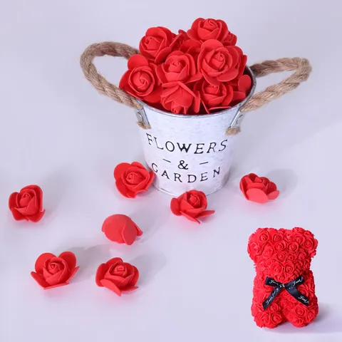 Artificial PE Foam Rose Flower Heads DIY Wedding Valentine Party Favor Box Decoration Fake Flowers Craft Material