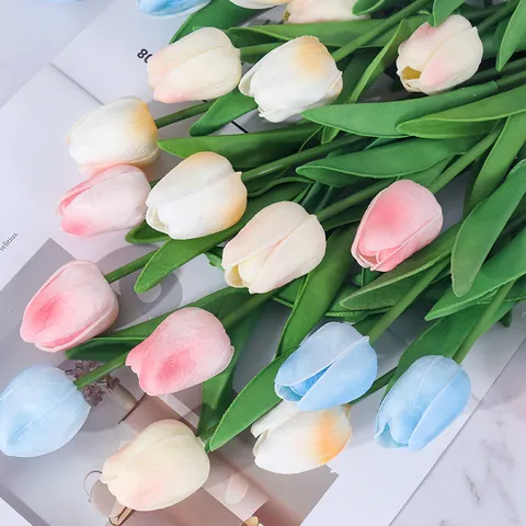 Künstliche Tulpen Blumen PU Touch Echte Künstliche Blumen Für Zuhause Hochzeit Dekoration Simulation Blumenstrauß