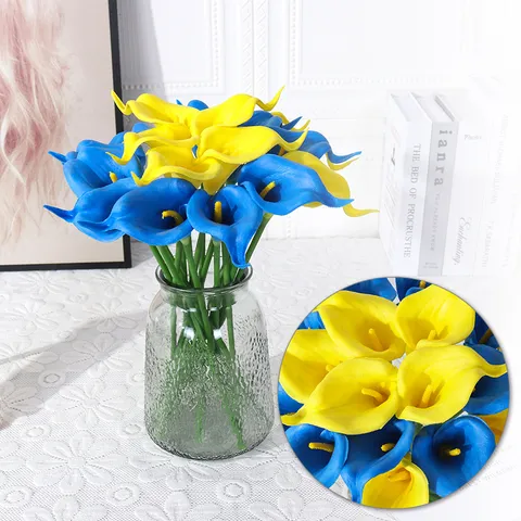 Fleur de Lys Calla Artificiel PU Tige Unique Toucher Réel Fausse Fleur Pour Décoration Maison Mariage Photographie