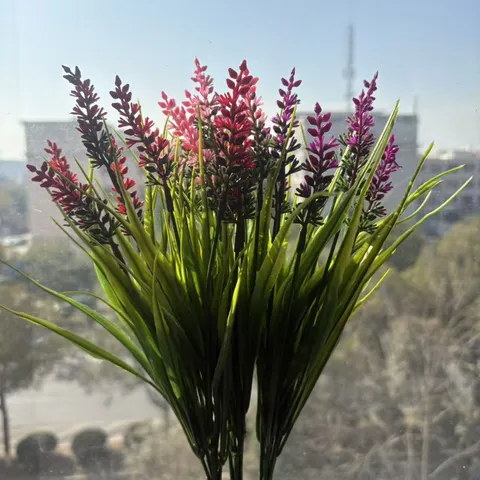 Artificial Lavender Flower Bouquet Plastic Fake Plants For Home Decor Outdoor Garden Wedding Party Photography Props