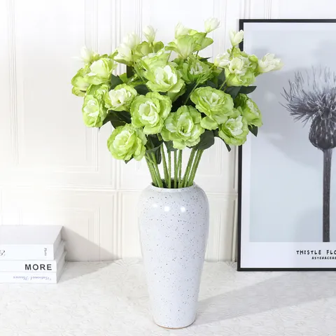 Künstlicher Eustoma Seidenblumenstrauß Falsche Blumen Für Hochzeit Heimdekoration Fotografie Requisiten Blumenarrangement