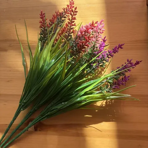 Artificial Lavender Flower Bouquet Plastic Fake Plants For Home Decor Outdoor Garden Wedding Party Photography Props