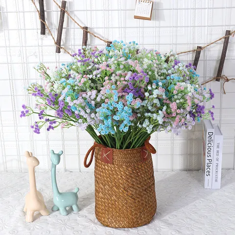 Artificial Baby Breath Flowers Gypsophila Plastic Fake Flowers Branch For Wedding Home Party Room Floral Decoration