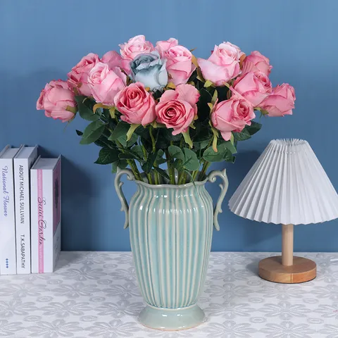 Künstliche Seidenrose Einzelstiel Bulgarien Rose Falsche Blumen Für Zuhause Hochzeit Party Fotografie Dekoration