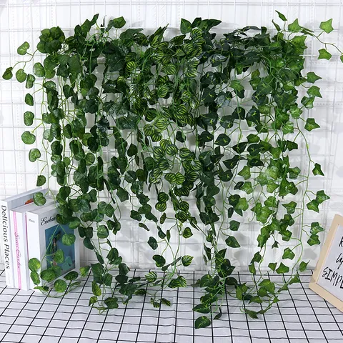 Artificial Ivy Leaf Vines Hanging Plants Fake Greenery Garland For Home Wall Room Indoor Outdoor Decor Silk Plant Vines