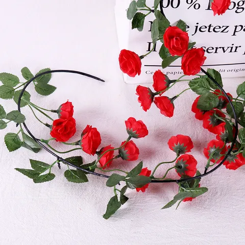 Artificial Silk Rose Flower Vine Fake Hanging Plant Garland For Wedding Home Balcony Ceiling Decor Floral Arrangement