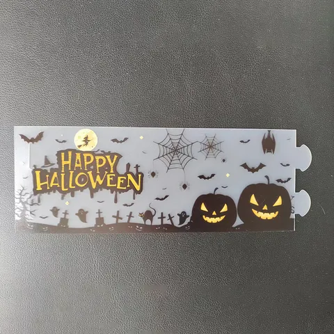 Halloween Pumpkin Bat Ghost Pattern Candle Lampshade Hollow Out Plastic Festive Atmosphere Party Decoration