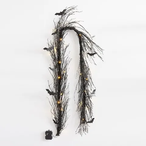 Halloween Nero Pipistrello Luminoso Corona Sospesa Decorazione Luci LED Festa Parete Decorazione
